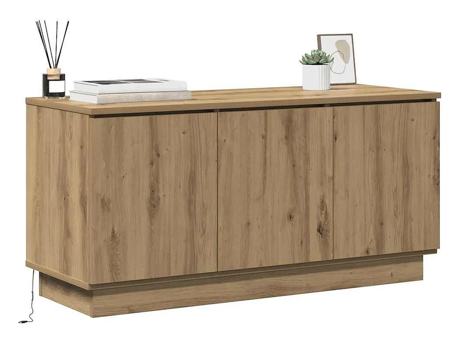 Mueble de TV con LED Roble artisan 100 x 38 x 49 cm