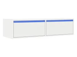 Mueble de TV con luces LED blanco 100X35,5x25 cm