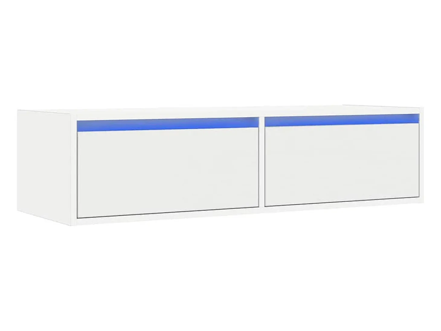 Mueble de TV con luces LED blanco 100X35,5x25 cm