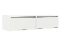 Mueble de TV con luces LED blanco 100X35,5x25 cm