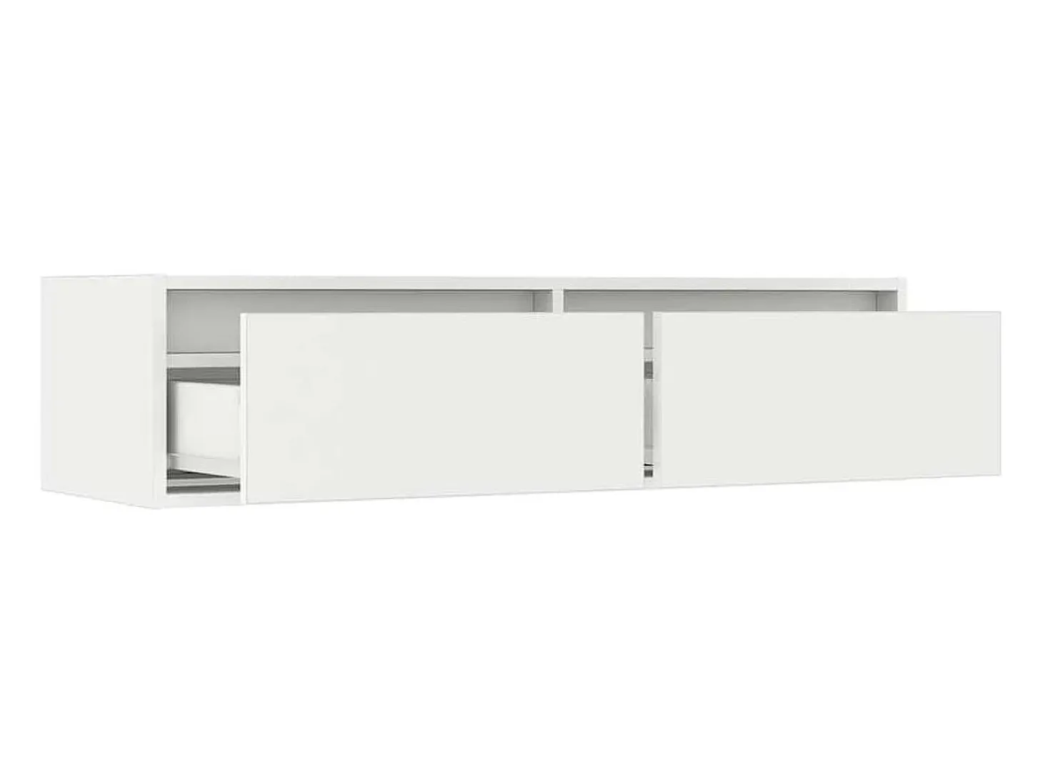 Mueble de TV con luces LED blanco 100X35,5x25 cm