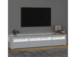 Mueble de TV con luces LED blanco 210x35x40 cm