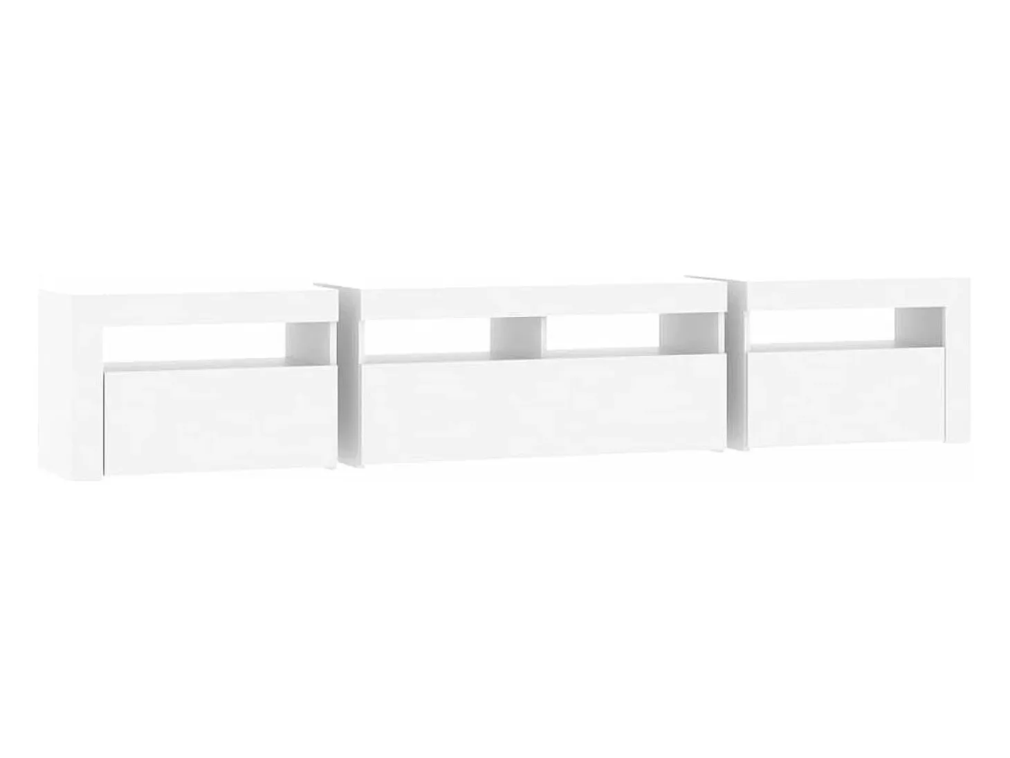 Mueble de TV con luces LED blanco 210x35x40 cm