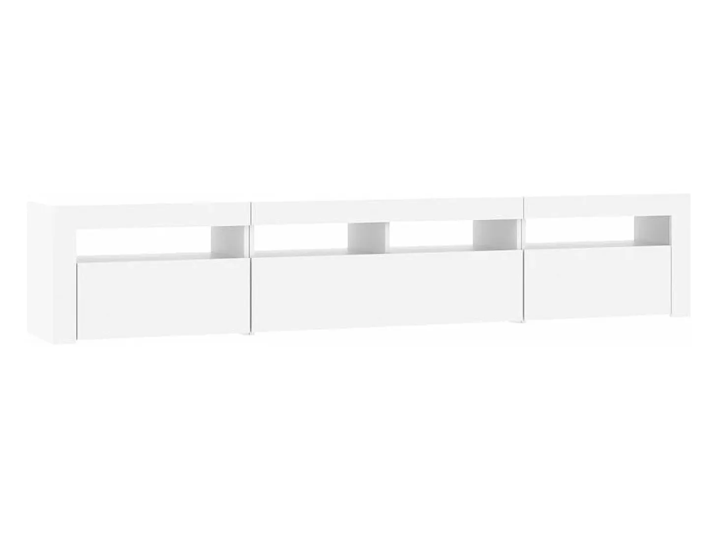 Mueble de TV con luces LED blanco 210x35x40 cm
