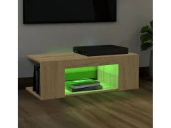 Mueble de TV con luces LED roble Sonoma 90x39x30 cm ES42764