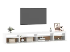 Mueble de TV con luces LED blanco 270x35x40 cm