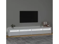 Mueble de TV con luces LED blanco 270x35x40 cm