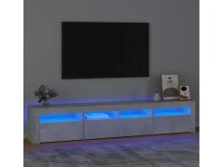 Mueble de TV con luces LED gris hormigón 210x35x40 cm