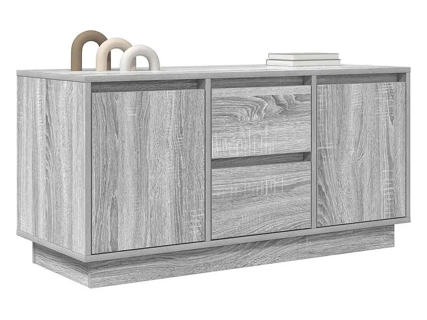 Mueble de TV con luces LED Sonoma gris 100x41x50 cm