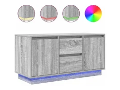 Mueble de TV con luces LED Sonoma gris 100x41x50 cm