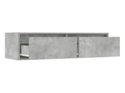 Mueble de TV con luces LED gris hormigón 100X35,5x25 cm