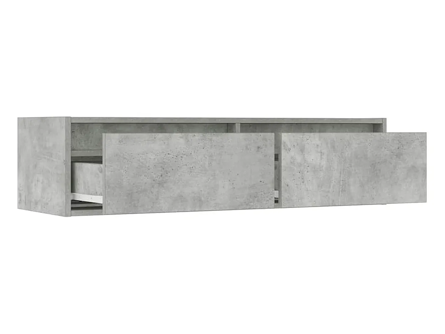 Mueble de TV con luces LED gris hormigón 100X35,5x25 cm