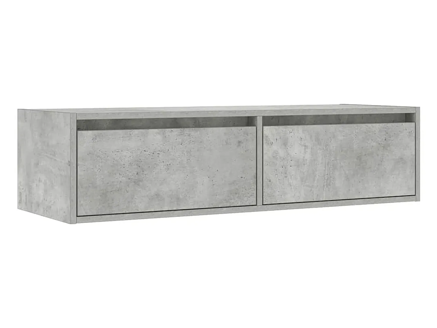 Mueble de TV con luces LED gris hormigón 100X35,5x25 cm