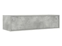Mueble de TV con luces LED gris hormigón 100X35,5x25 cm