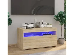 Mueble de TV con luces LED roble Sonoma 75x35x40 cm