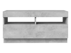 Mueble de TV con luces LED gris hormigón 80x35x40 cm