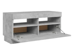 Mueble de TV con luces LED gris hormigón 80x35x40 cm
