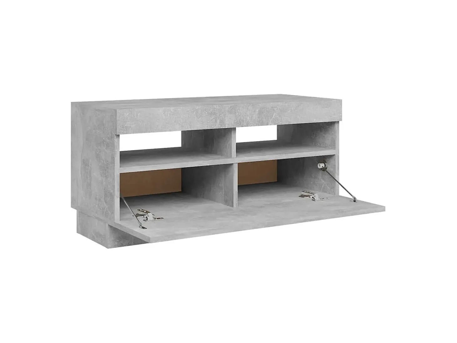 Mueble de TV con luces LED gris hormigón 80x35x40 cm
