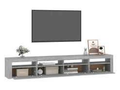 Mueble de TV con luces LED gris Sonoma 240x35x40 cm