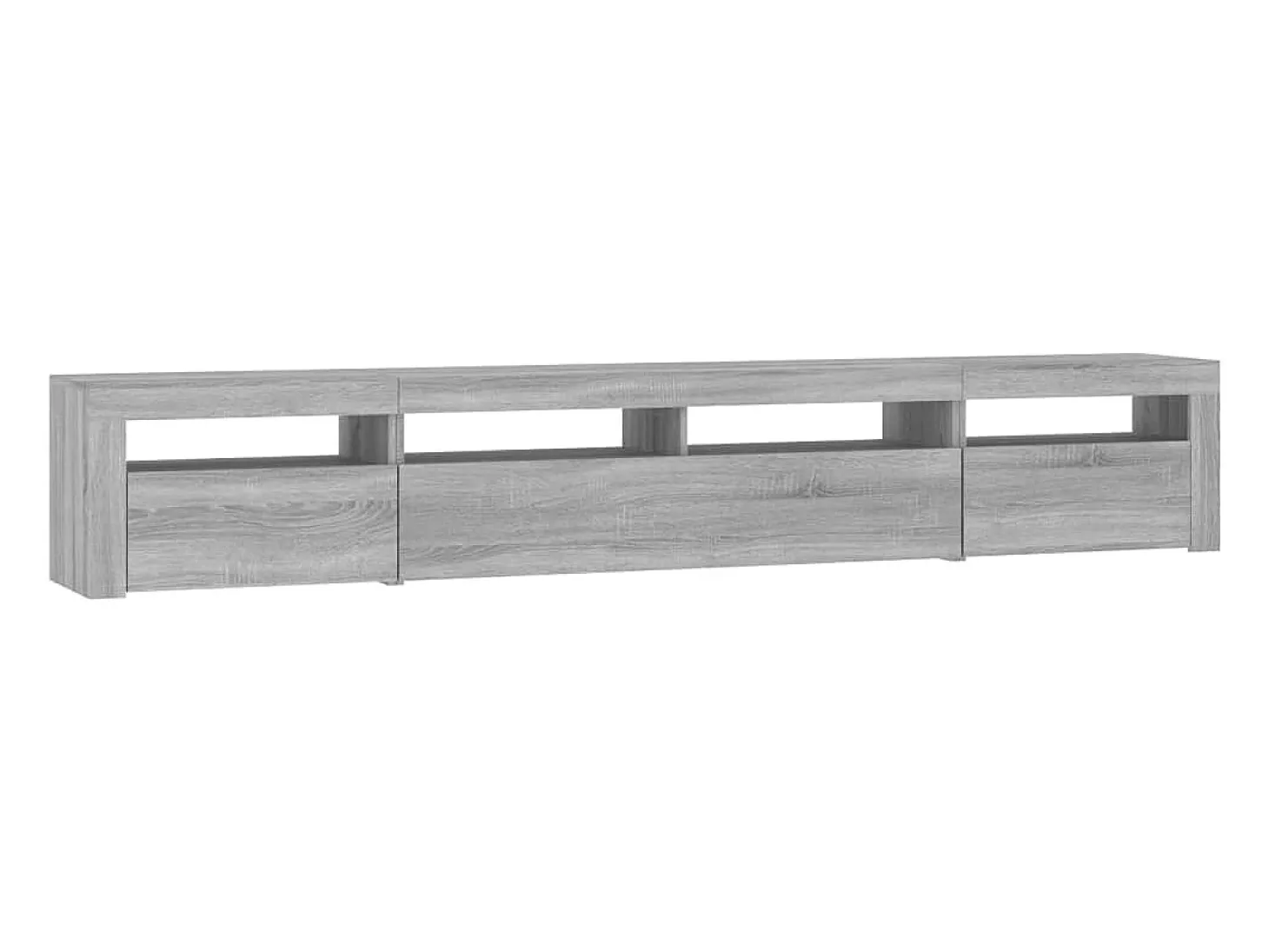 Mueble de TV con luces LED gris Sonoma 240x35x40 cm
