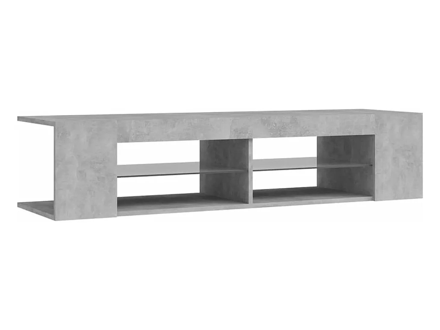 Mueble de TV con luces LED gris hormigón 135x39x30 cm