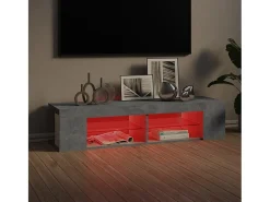 Mueble de TV con luces LED gris hormigón 135x39x30 cm