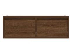 Mueble de TV con luces LED roble marrón 75x35,5x25 cm