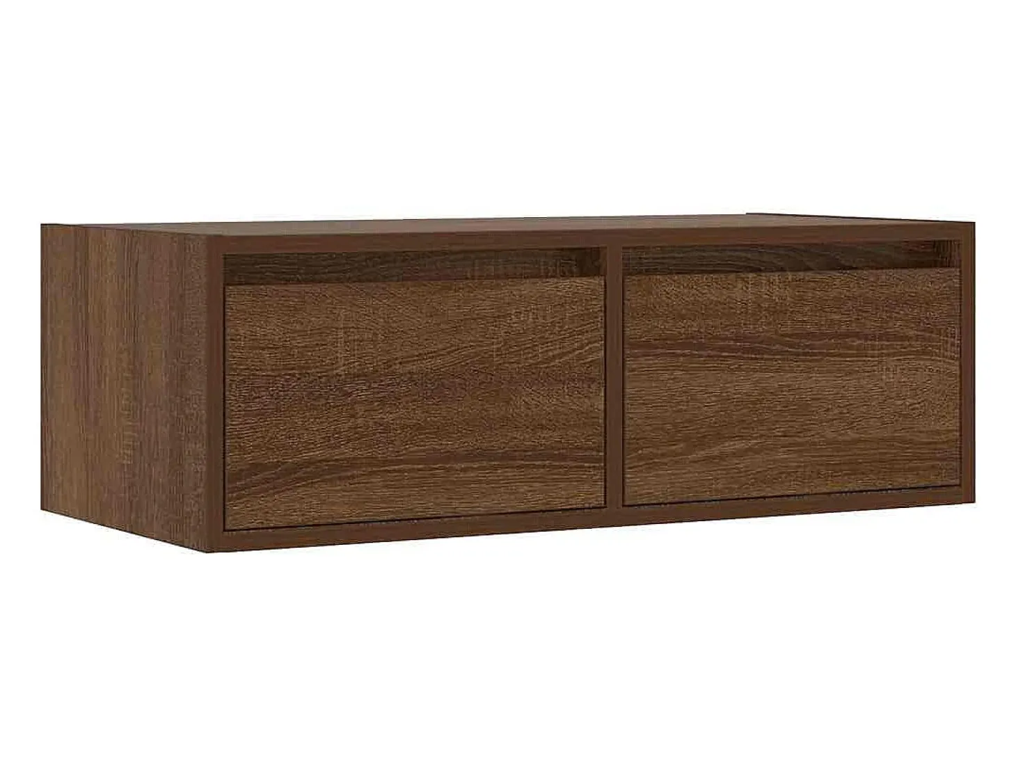 Mueble de TV con luces LED roble marrón 75x35,5x25 cm