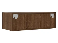 Mueble de TV con luces LED roble marrón 75x35,5x25 cm