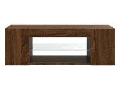 Mueble de TV con luces LED color roble marrón 90x39x30 cm