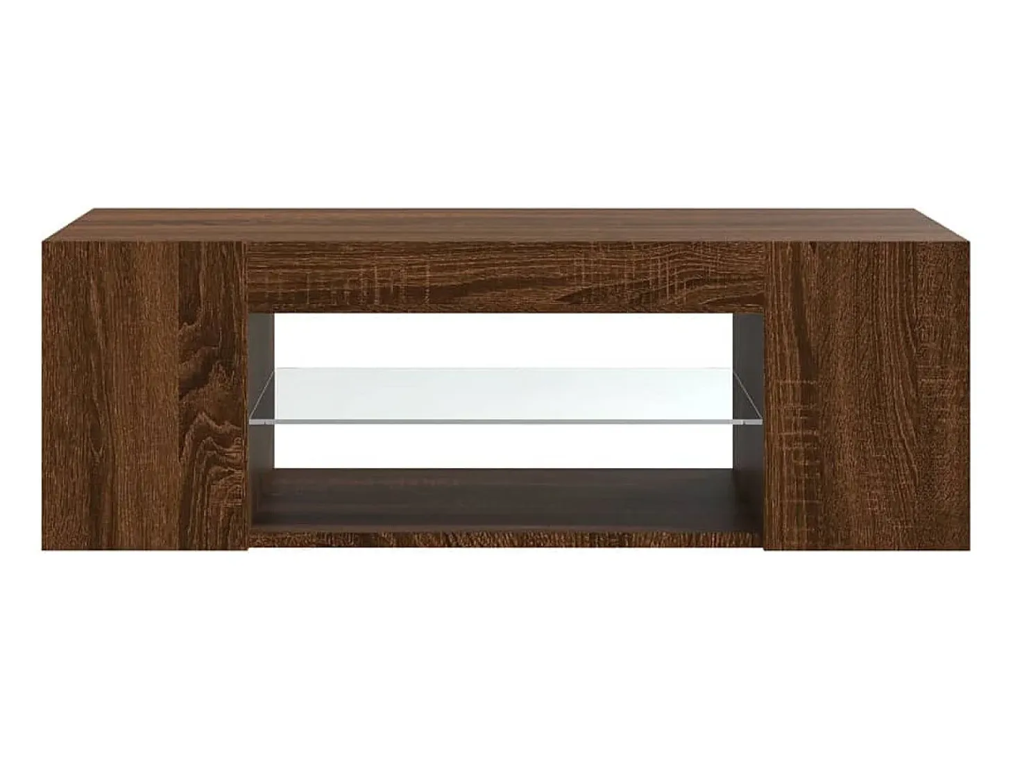Mueble de TV con luces LED color roble marrón 90x39x30 cm