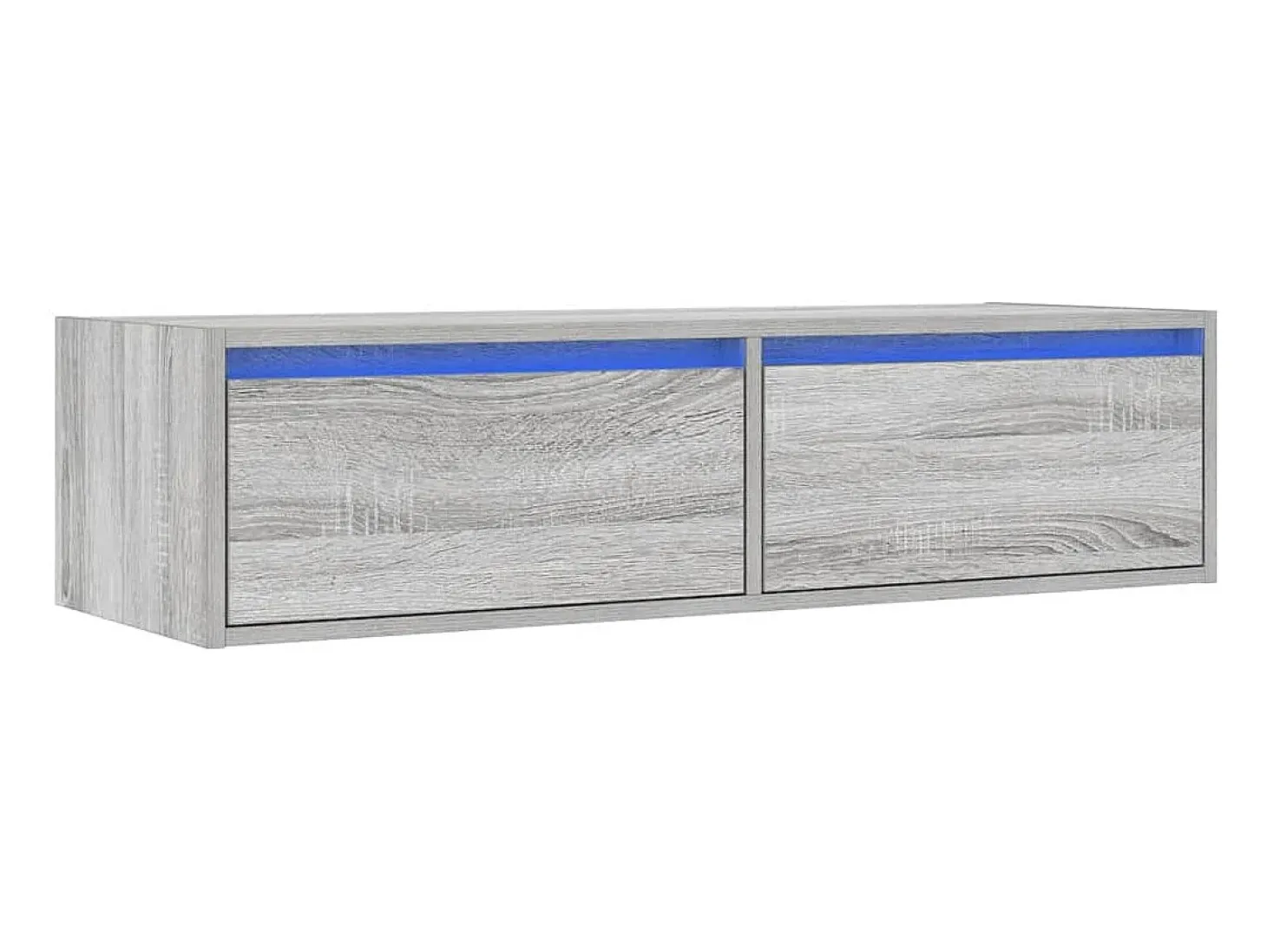 Mueble de TV con luces LED sonoma gris 100X35,5x25 cm