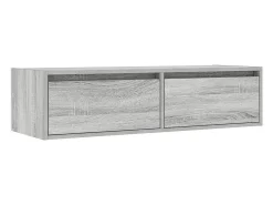 Mueble de TV con luces LED sonoma gris 100X35,5x25 cm