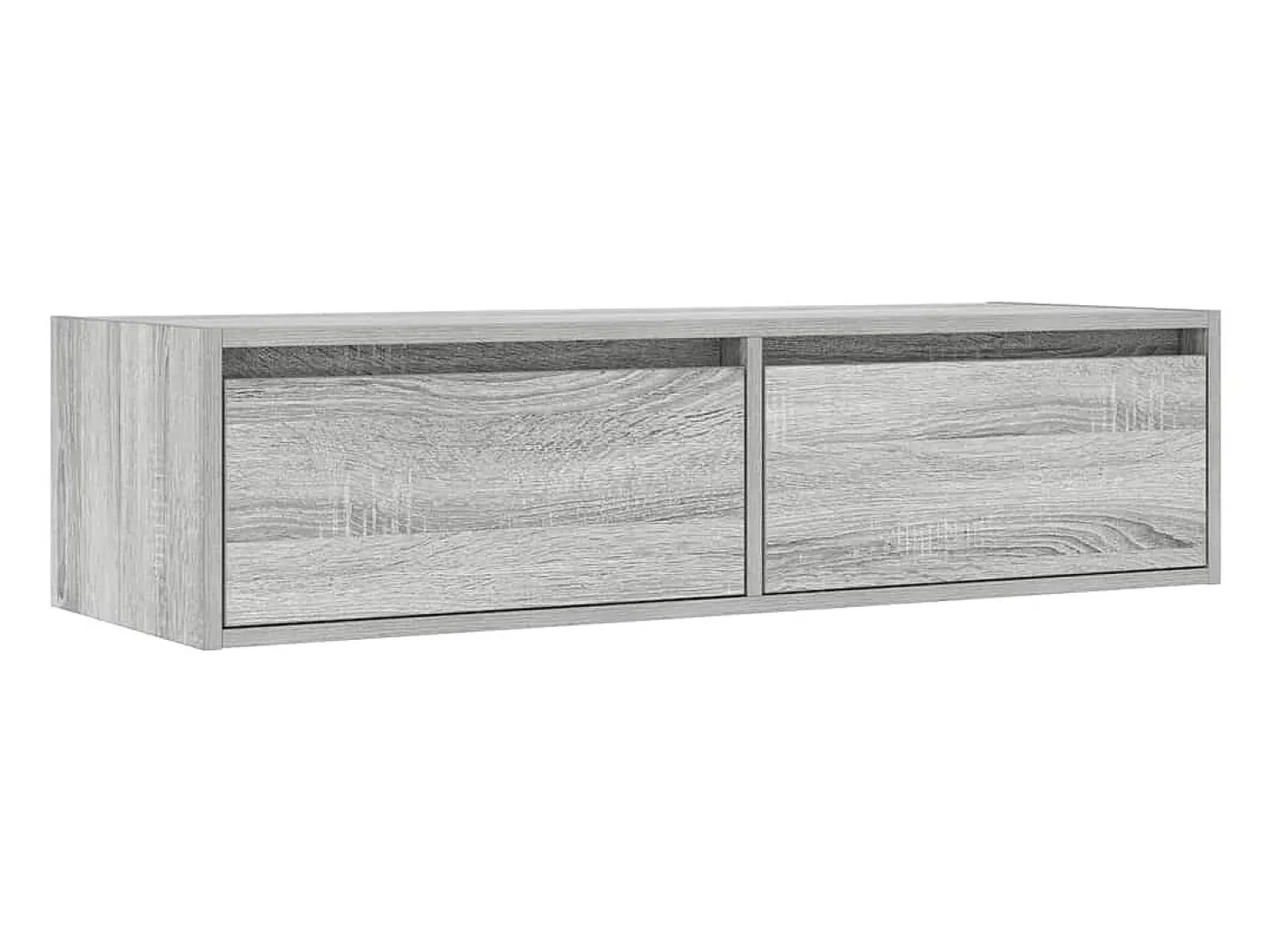 Mueble de TV con luces LED sonoma gris 100X35,5x25 cm