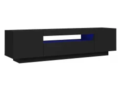 Mueble de TV con luces LED negro 160x35x40 cm