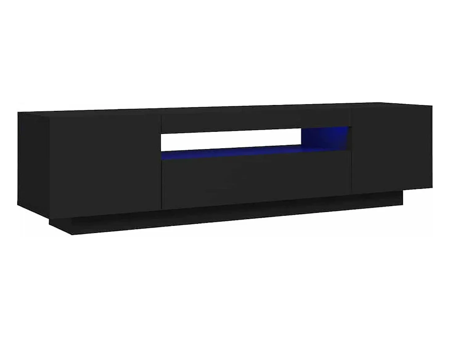 Mueble de TV con luces LED negro 160x35x40 cm