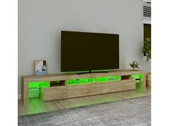 Mueble de TV con luces LED roble Sonoma 260x36,5x40 cm ES484290