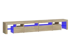 Mueble de TV con luces LED roble Sonoma 260x36,5x40 cm ES484290