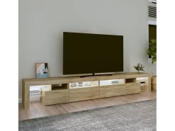 Mueble de TV con luces LED roble Sonoma 260x36,5x40 cm ES484290