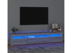 Mueble de TV con luces LED gris Sonoma 210x35x40 cm