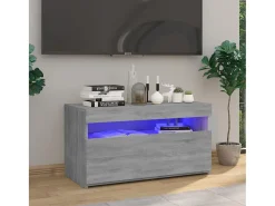 Mueble de TV con luces LED gris Sonoma 75x35x40 cm