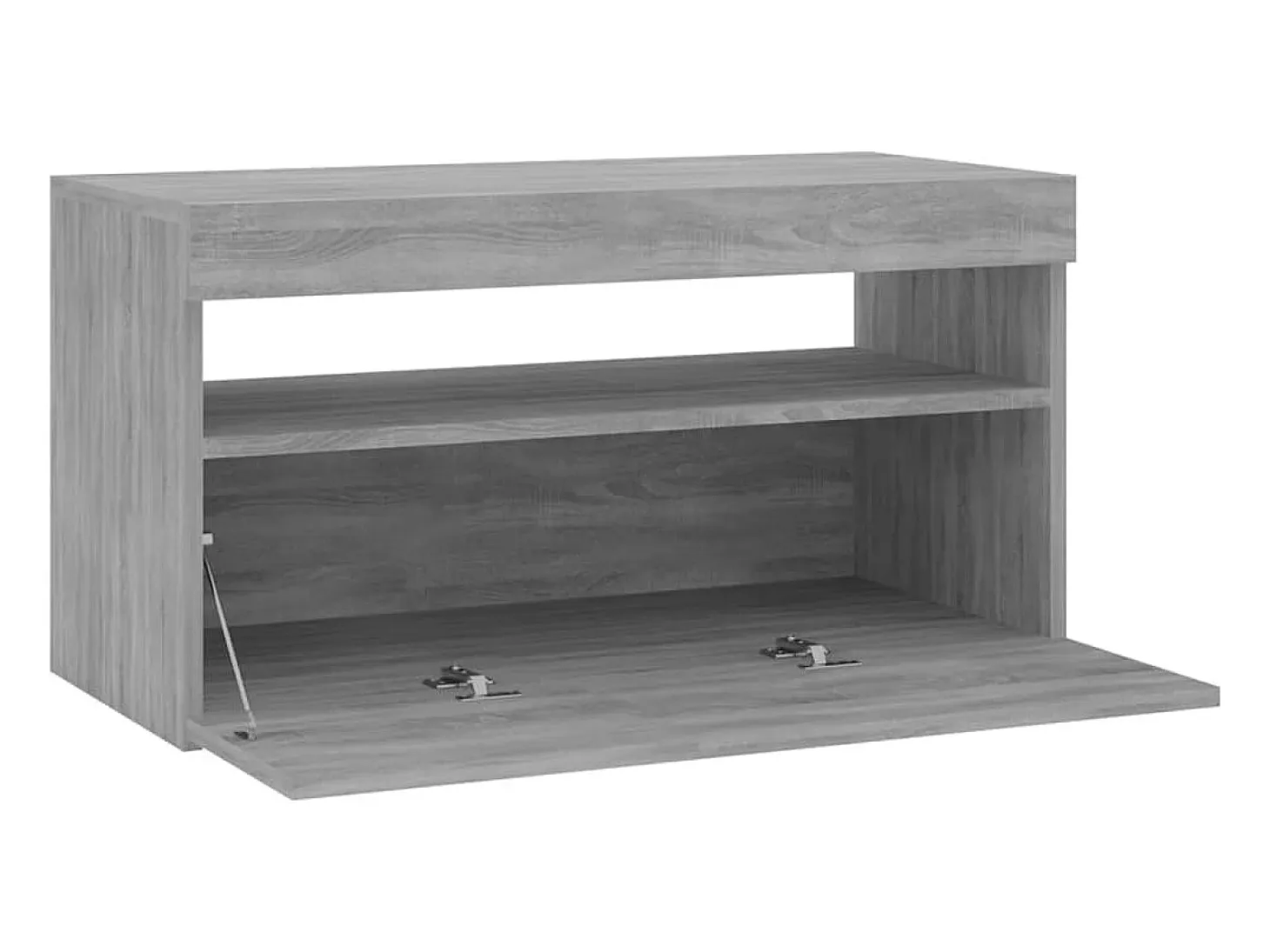Mueble de TV con luces LED gris Sonoma 75x35x40 cm