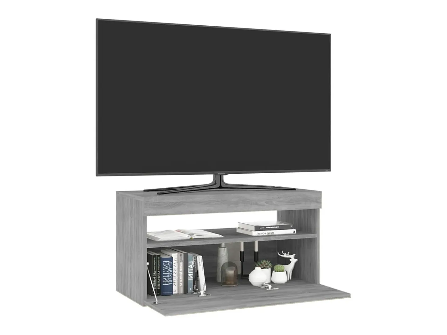 Mueble de TV con luces LED gris Sonoma 75x35x40 cm