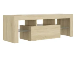 Mueble de TV con luces LED roble Sonoma 120x35x40 cm