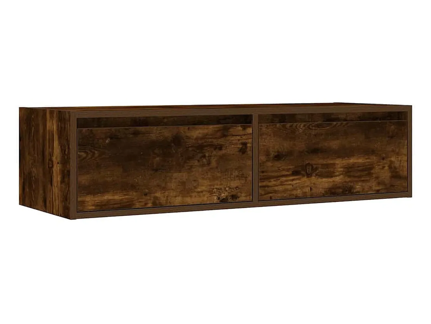 Mueble de TV con luces LED roble ahumado 100X35,5x25 cm