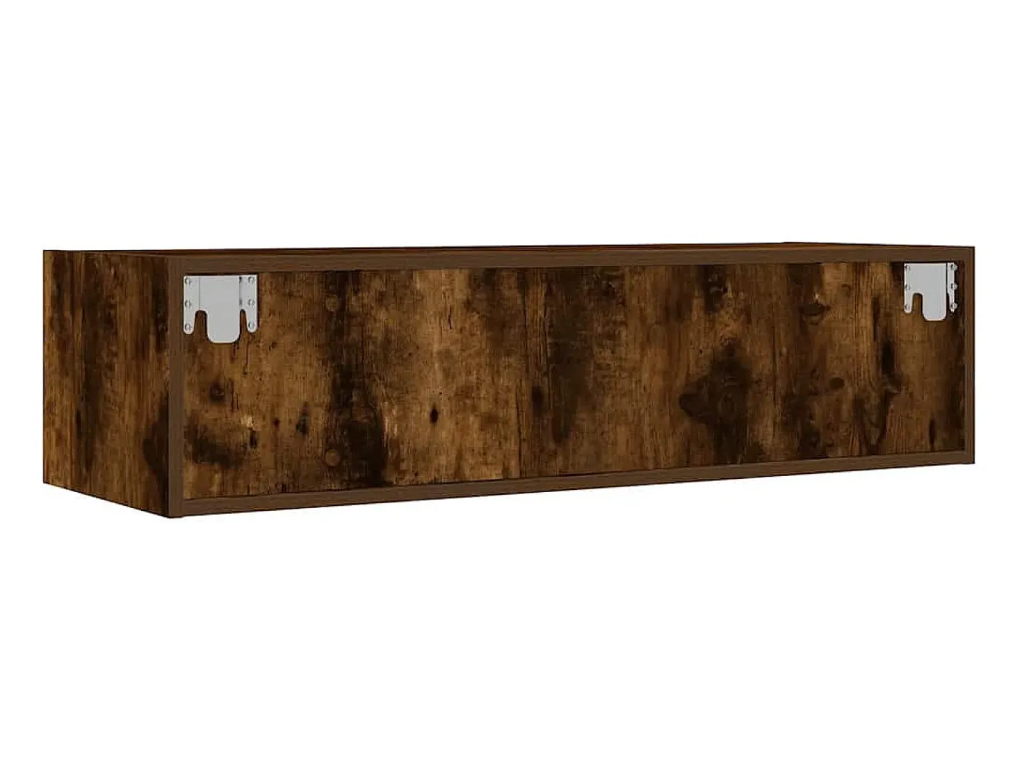 Mueble de TV con luces LED roble ahumado 100X35,5x25 cm