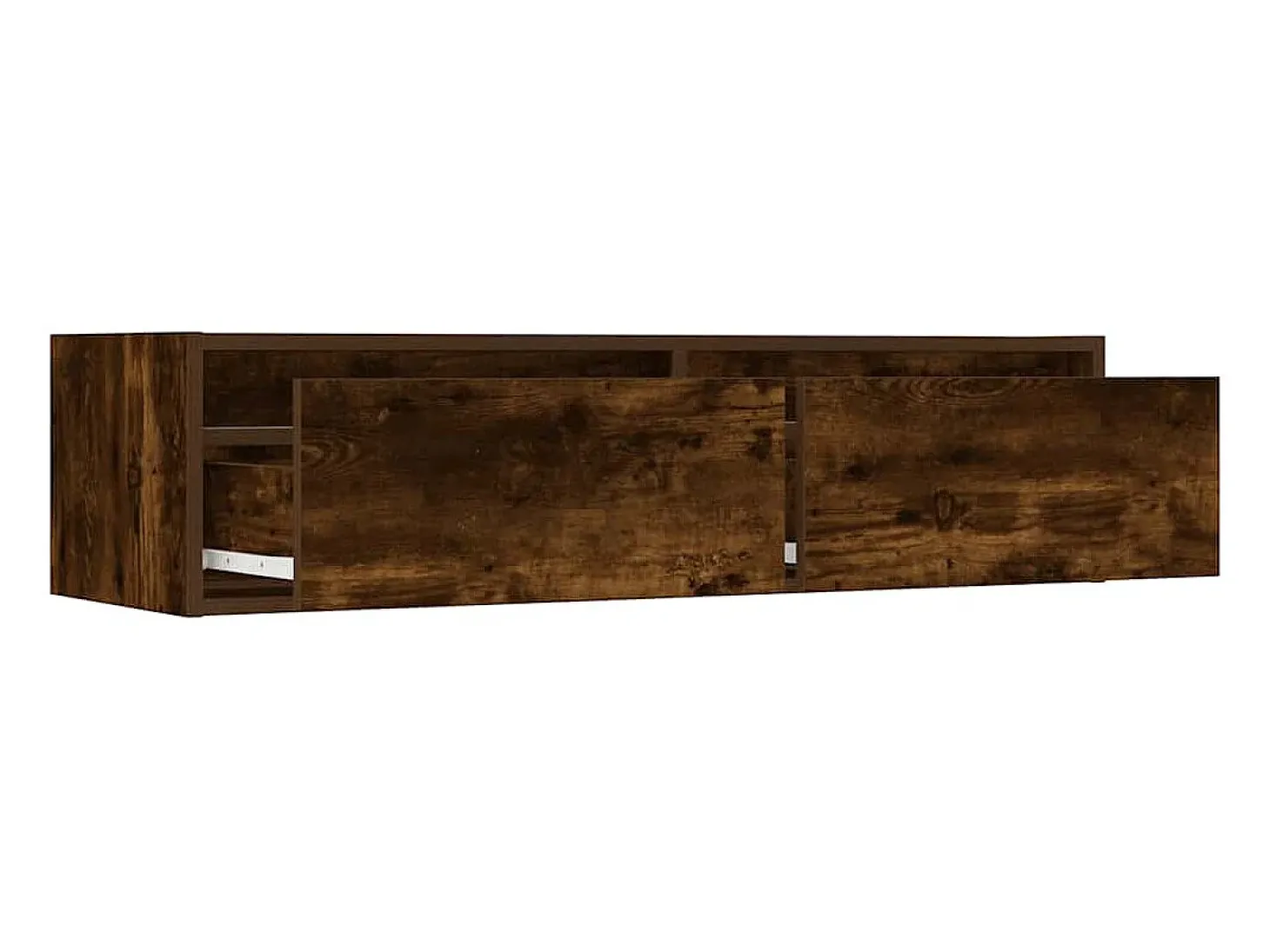 Mueble de TV con luces LED roble ahumado 100X35,5x25 cm