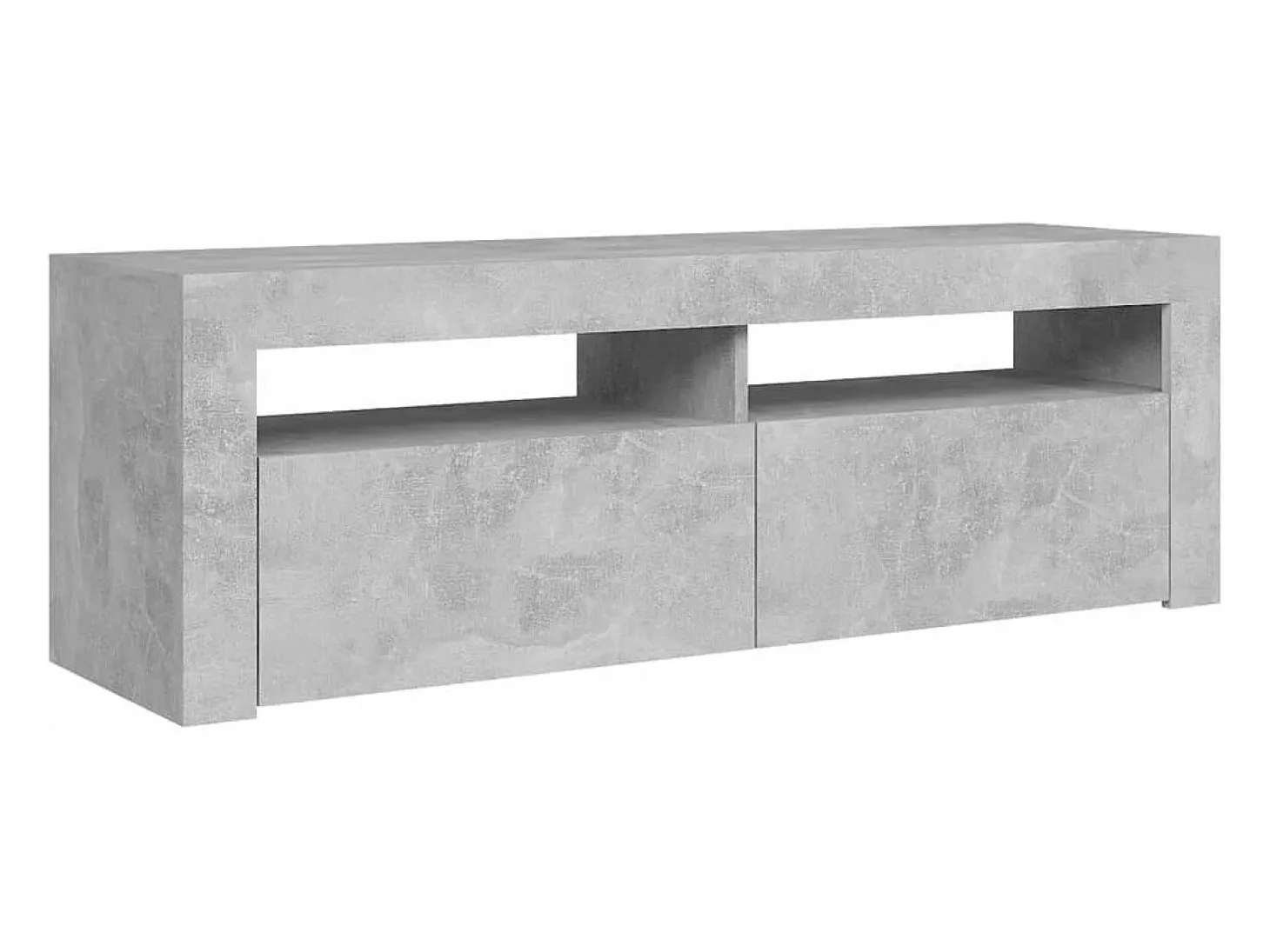 Mueble de TV con luces LED gris hormigón 120x35x40 cm