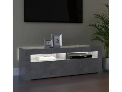 Mueble de TV con luces LED gris hormigón 120x35x40 cm