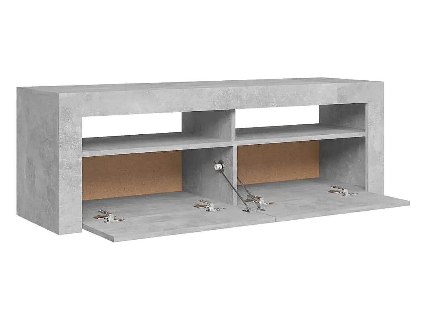 Mueble de TV con luces LED gris hormigón 120x35x40 cm